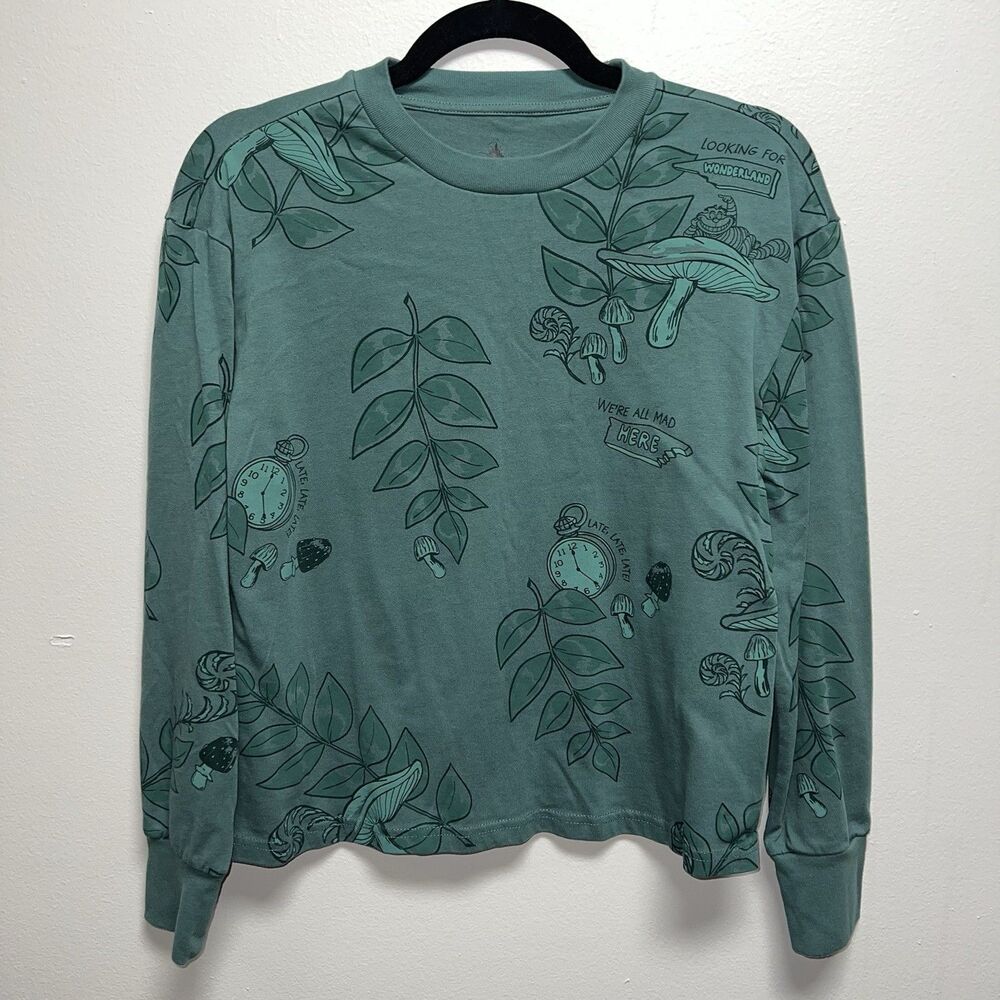 Disney Store Alice in Wonderland long sleeve crop shirt women’s size XS